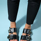 Zley Black Buckle Sandal (Women)