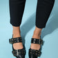 Paloma - Black Gold Buckle Sandal (Women)