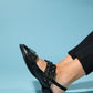 Paloma - Black Gold Buckle Sandal (Women)