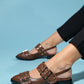 Paloma - Brown Gold Buckle Sandal (Women)