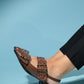 Paloma - Brown Gold Buckle Sandal (Women)
