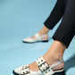 Paloma - Off-White Gold Buckle Sandal (Women)
