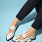 Paloma - Off-White Gold Buckle Sandal (Women)