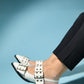 Paloma - Off-White Gold Buckle Sandal (Women)