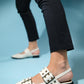 Paloma - Off-White Gold Buckle Sandal (Women)
