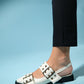 Paloma - Off-White Gold Buckle Sandal (Women)