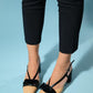 Veles - Black-Dark Beige Bow Block Heel Shoe (Women)