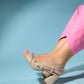 Pandia - Beige Buckle Block Heel Sandal (Women)