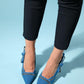 Glen - Denim Blue Zipper-Detail High Heel Shoe (Women)