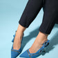 Glen - Denim Blue Zipper-Detail High Heel Shoe (Women)