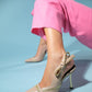 Glen - Beige Zipper-Detail High Heel Shoe (Women)