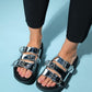 Olava - Silver Buckle Thick-Soled Slide (Women)