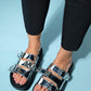 Olava - Silver Buckle Thick-Soled Slide (Women)
