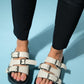 Olava - Beige Buckle Thick-Soled Slide (Women)