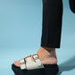 Olava - Beige Buckle Thick-Soled Slide (Women)