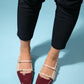 Lasy - Burgundy-Beige Patent Heeled Sandal (Women)