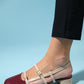 Lasy - Burgundy-Beige Patent Heeled Sandal (Women)