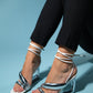 Creed - White-Silver Ankle-Tie High Heel Shoe (Women)