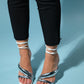 Creed - White-Silver Ankle-Tie High Heel Shoe (Women)