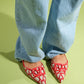 Pelops - Red Backless Pointed Toe Ballet Flat (Women)