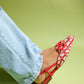 Pelops - Red Backless Pointed Toe Ballet Flat (Women)