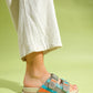 Lanso - Beige Jeweled Double Strap Slide (Women)