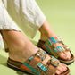 Lanso - Cognac Jeweled Double Strap Slide (Women)