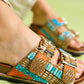 Lanso - Cognac Jeweled Double Strap Slide (Women)