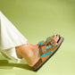 Lanso - Cognac Jeweled Double Strap Slide (Women)