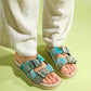Lanso - Green Jeweled Double Strap Slide (Women)