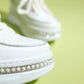 Jersey - White Pearl-Embellished Hidden Wedge Sneaker (Women)