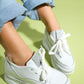 Jersey - White Pearl-Embellished Hidden Wedge Sneaker (Women)