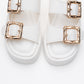Slope White Double Strap Flat Sandal (Women)