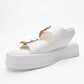Slope White Double Strap Flat Sandal (Women)