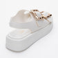 Slope White Double Strap Flat Sandal (Women)