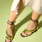 Creed - Cognac Gold Ankle-Tie High Heel Pump (Women)