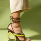 Creed - Cognac Gold Ankle-Tie High Heel Pump (Women)