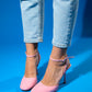 Blues - Pink Round Toe Ankle-Tie High Heel Shoe (Women)