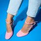 Blues - Pink Round Toe Ankle-Tie High Heel Shoe (Women)