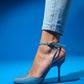 Blues - Blue Round Toe Ankle-Tie High Heel Shoe (Women)
