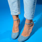 Blues - Blue Round Toe Ankle-Tie High Heel Shoe (Women)