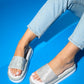 Oeste White Rhinestone Platform Slide (Women)
