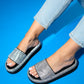 Oeste Black Rhinestone Platform Slide (Women)