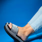 Oeste Black Rhinestone Platform Slide (Women)