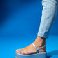 Lina - Silver Thick-Sole Sandal (Women)