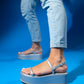Lina - Silver Thick-Sole Sandal (Women)