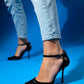 Julia - Black Patent Round-Toe Ankle-Tie High Heel Shoe (Women)