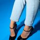 Julia - Black Patent Round-Toe Ankle-Tie High Heel Shoe (Women)