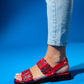 Blob - Red Patent Silver Buckle Sandal (Women)
