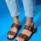 Blob - Brown Gold Buckle Sandal (Women)